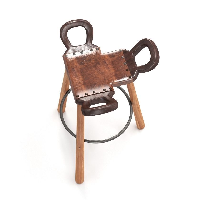 Marbella Brutalist Bar Stool 3D model_4