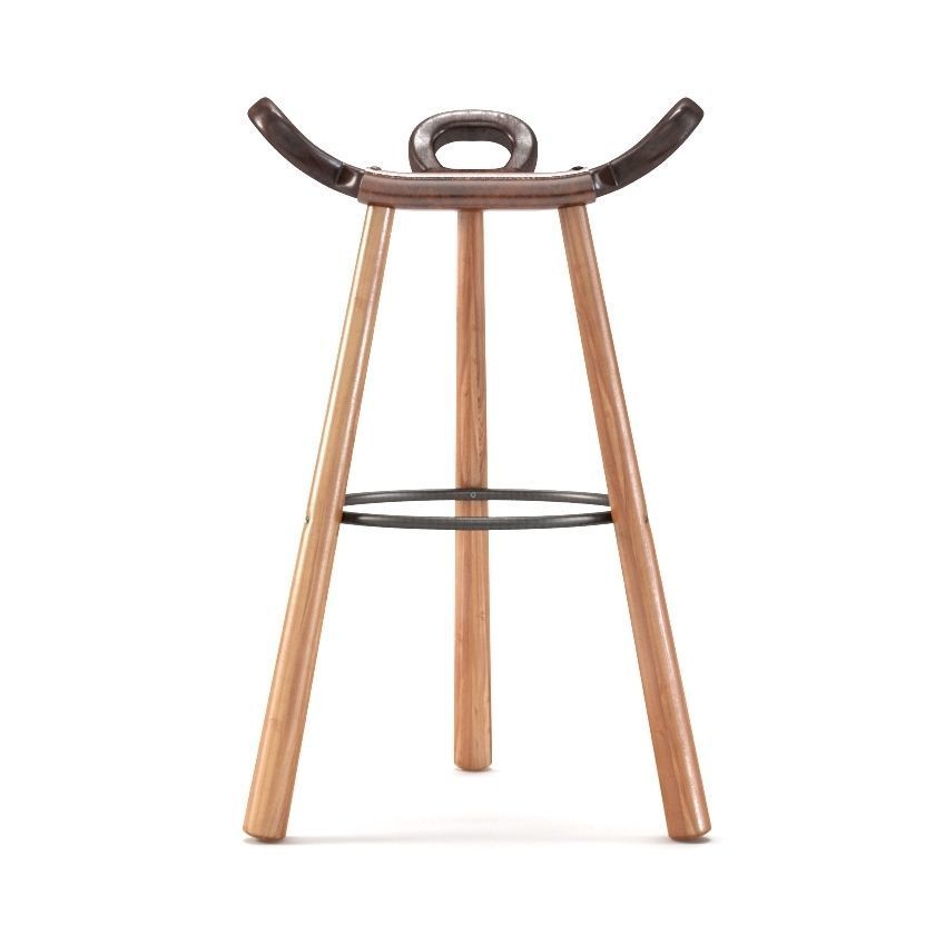 Marbella Brutalist Bar Stool 3D model_3