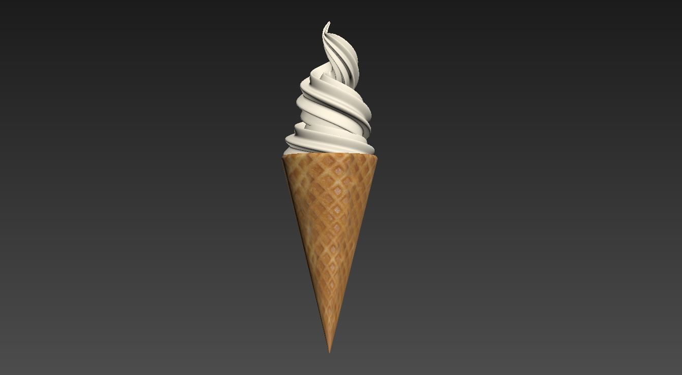 Ice Cream Cone 3D Model 3D model_4