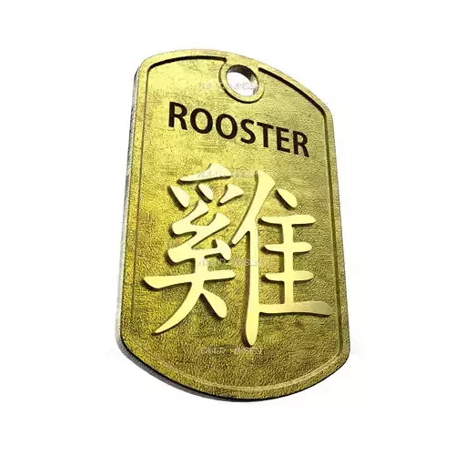 Rooster Chinese Zodiac Pendant design