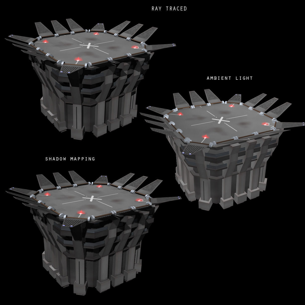 Landing Tower Low-poly 3D model_1