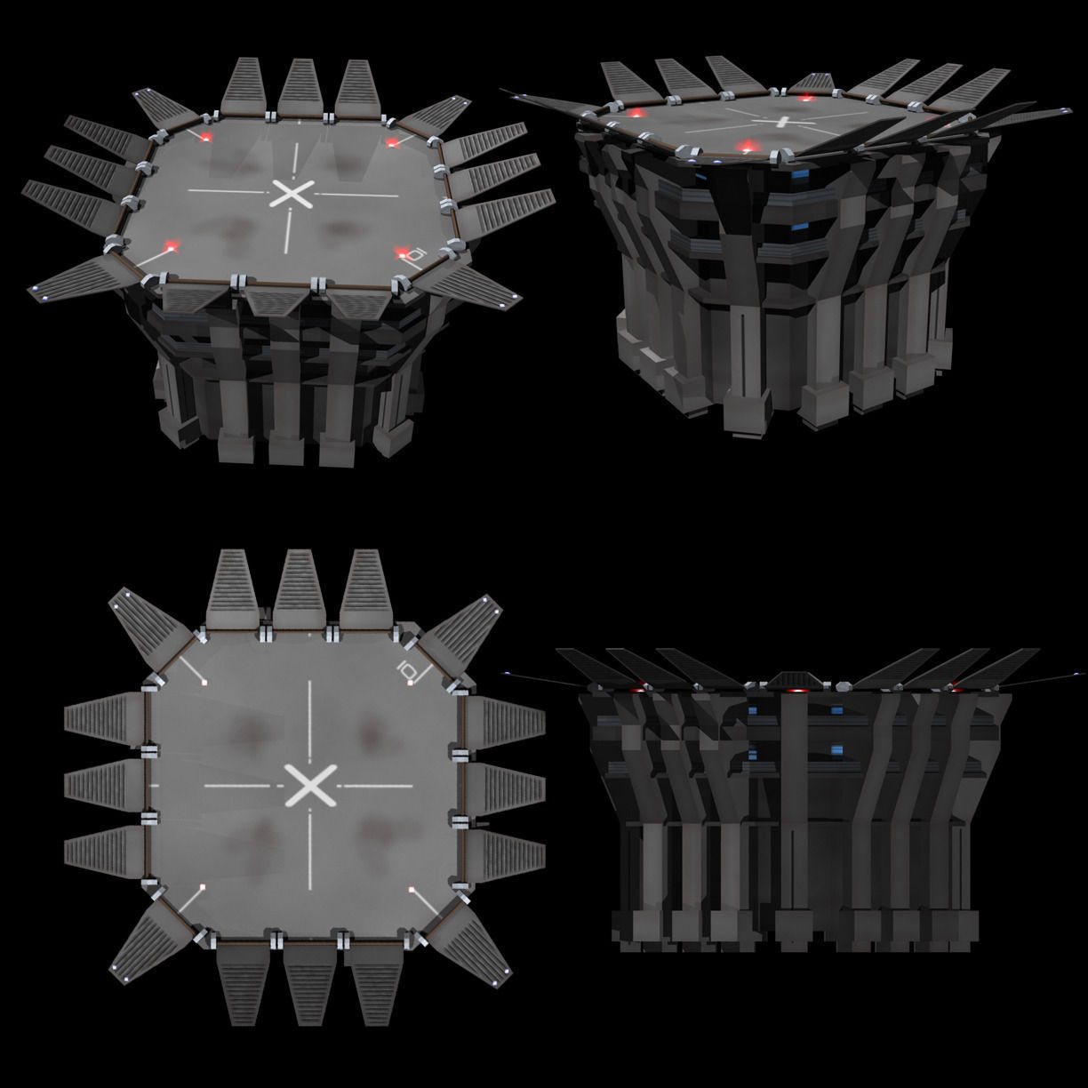 Landing Tower Low-poly 3D model_2