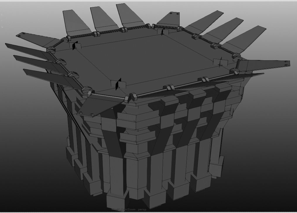 Landing Tower Low-poly 3D model_6