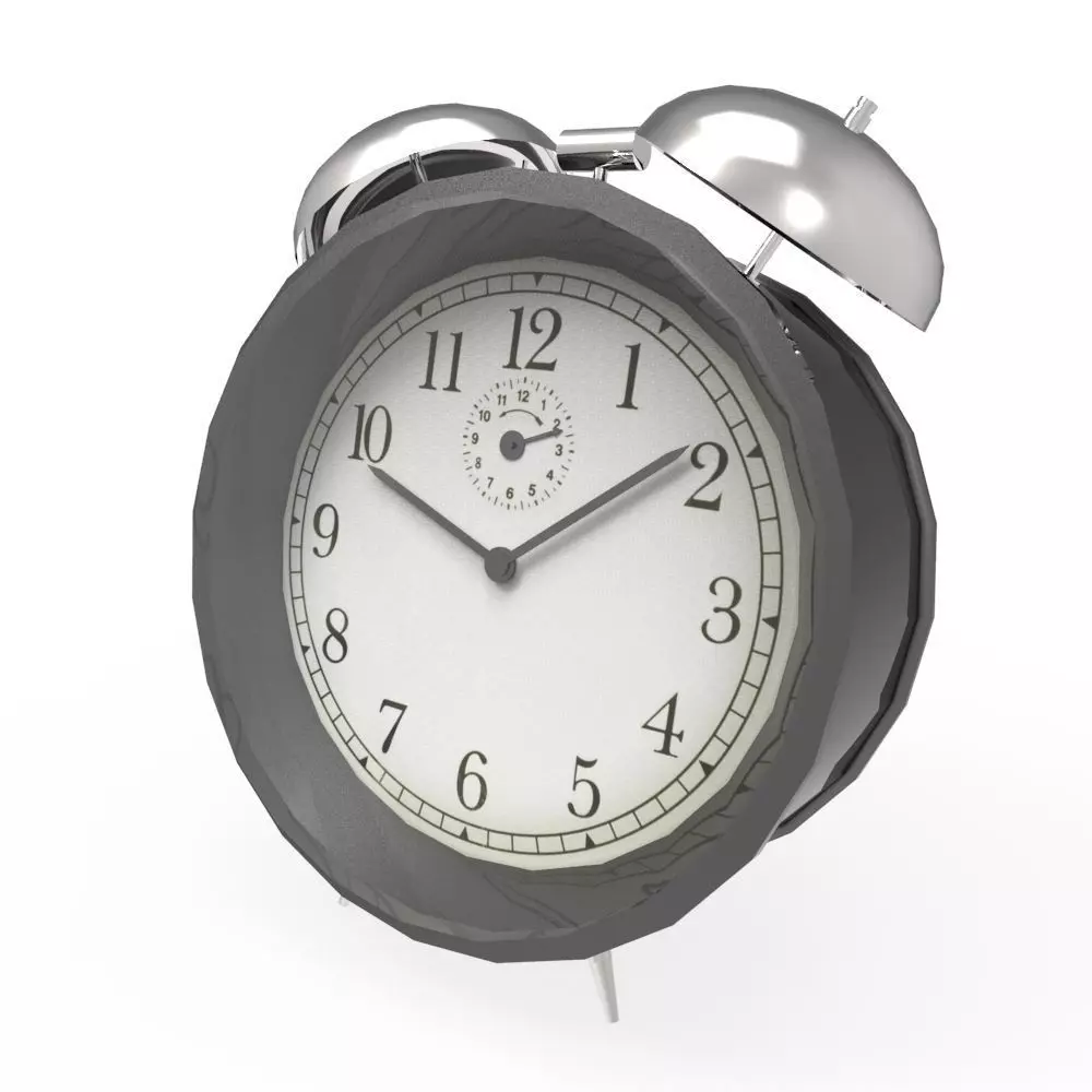 Alarm Clock Low-poly 3D model_0