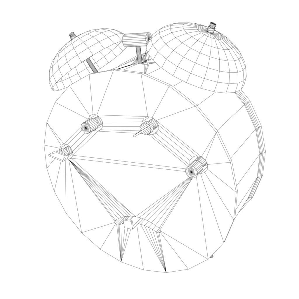 Alarm Clock Low-poly 3D model_6