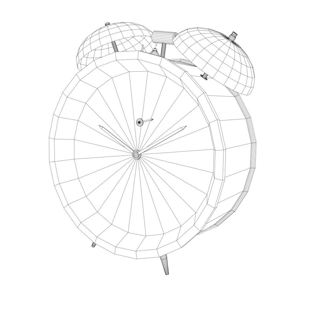 Alarm Clock Low-poly 3D model_5