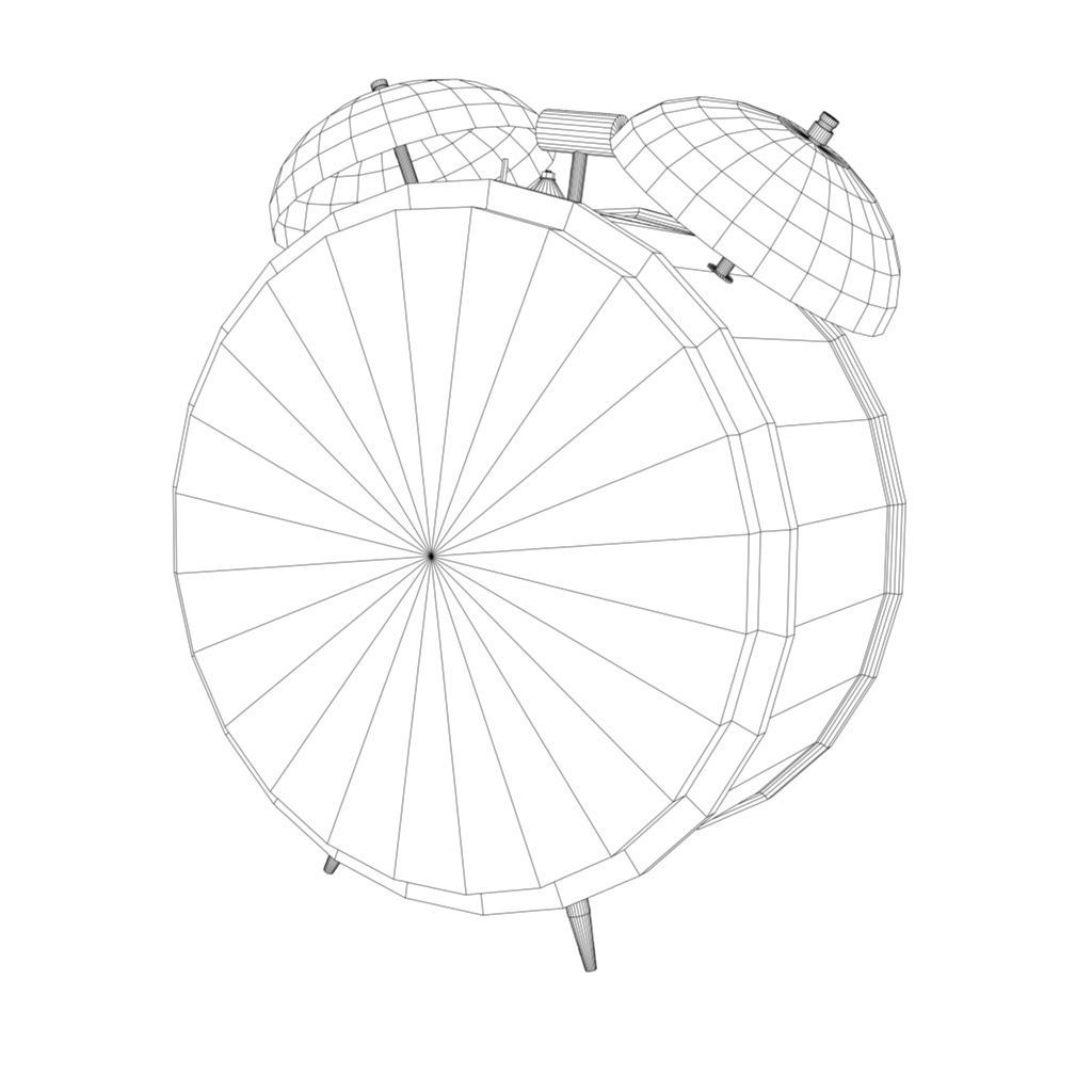 Alarm Clock Low-poly 3D model_4