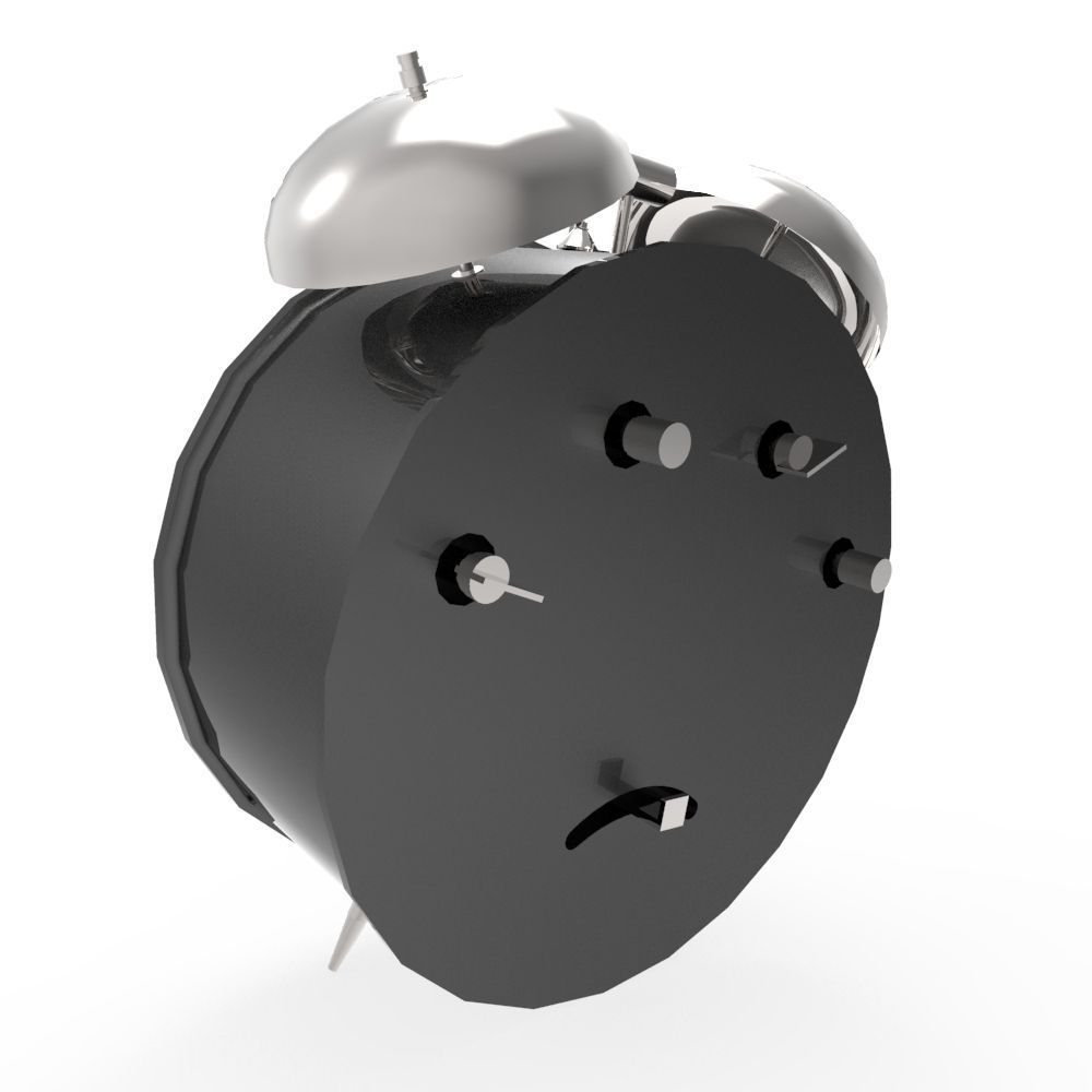 Alarm Clock Low-poly 3D model_1