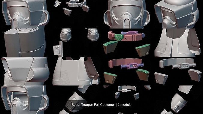 Scout Trooper Full Costume  3D Model Collection