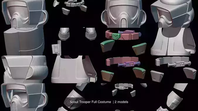 Scout Trooper Full Costume  3D Model Collection