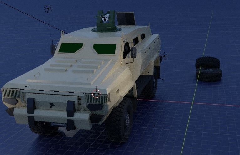 Tufan 4x4 MRAP Azerbaijan defense 3D model_2