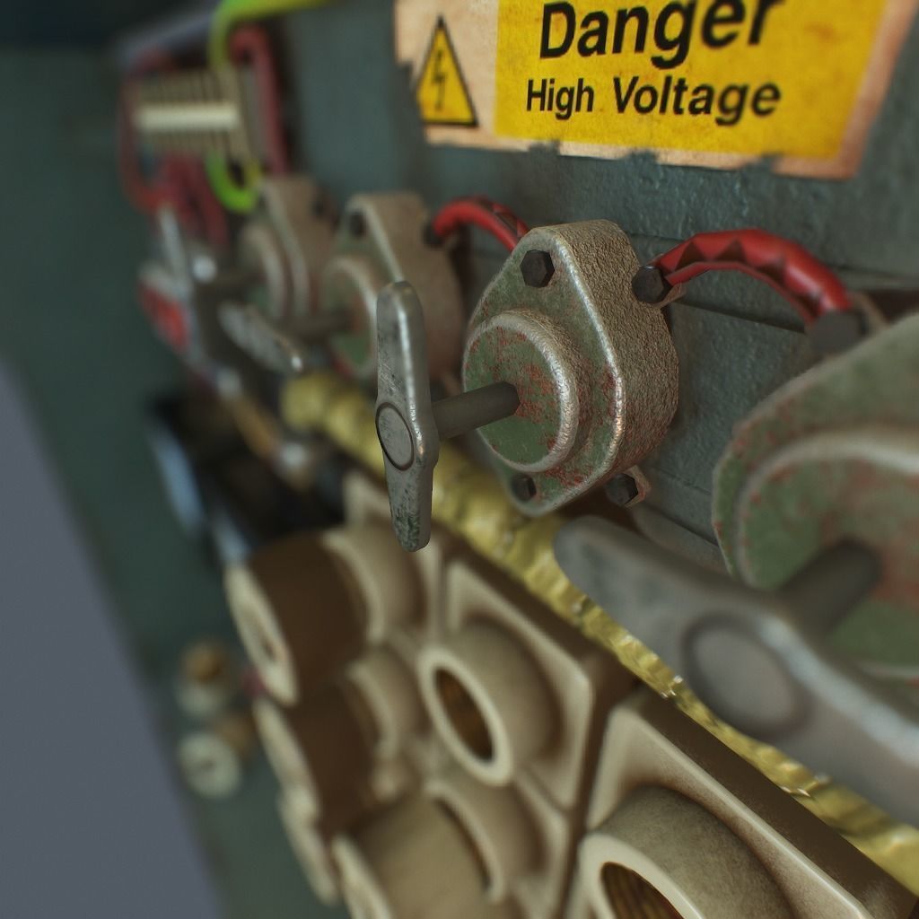 Old Fusebox Low-poly 3D model_11