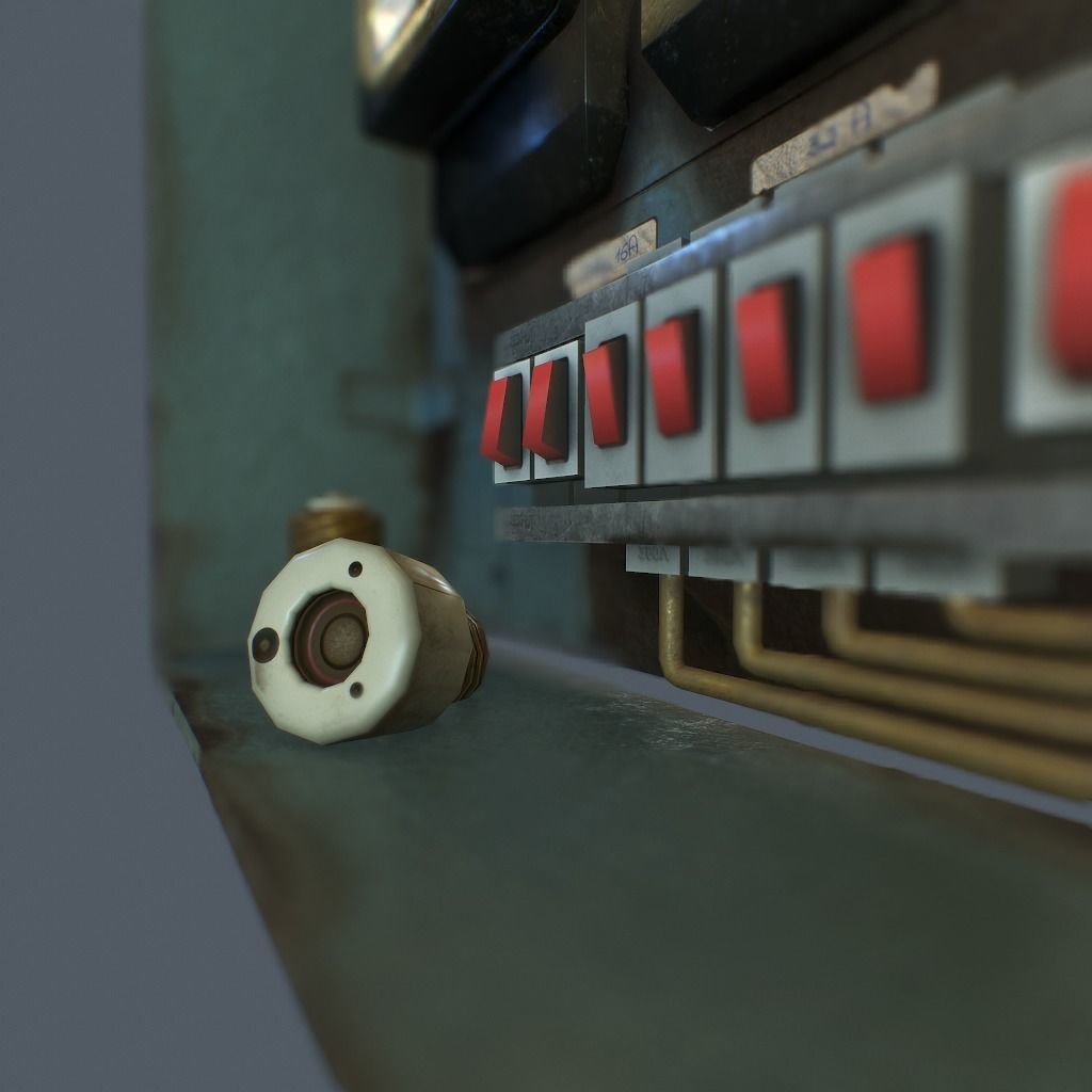 Old Fusebox Low-poly 3D model_13