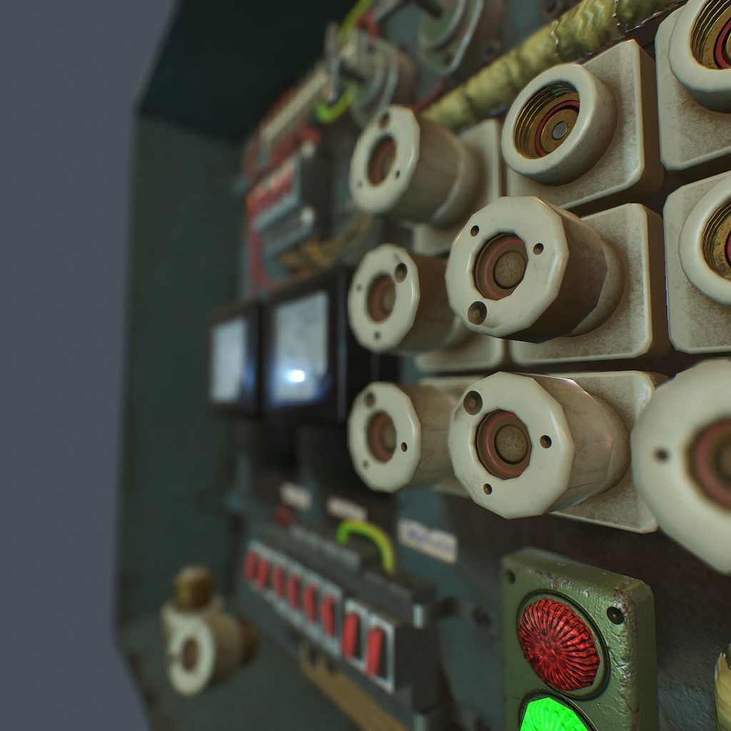 Old Fusebox Low-poly 3D model_10