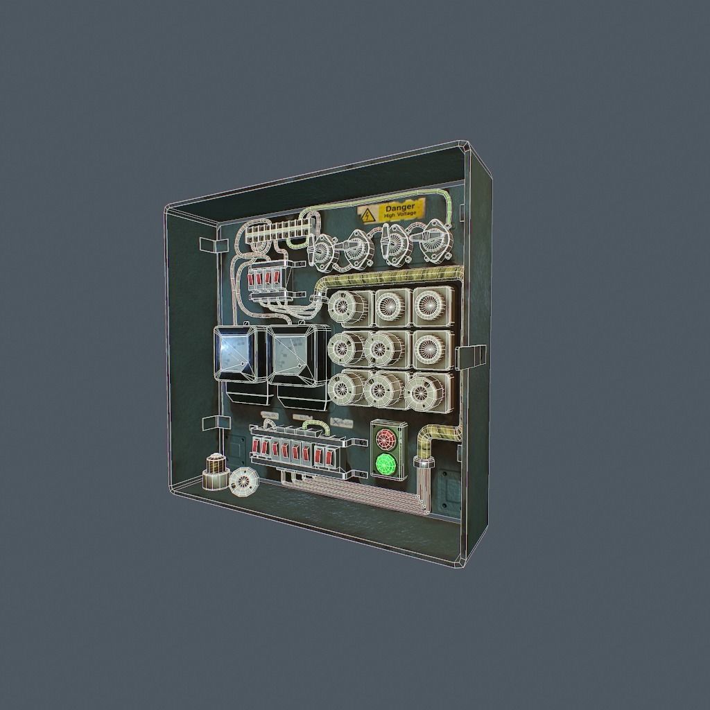 Old Fusebox Low-poly 3D model_22