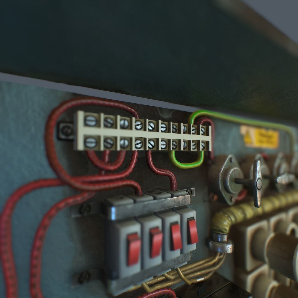 Old Fusebox Low-poly 3D model_12