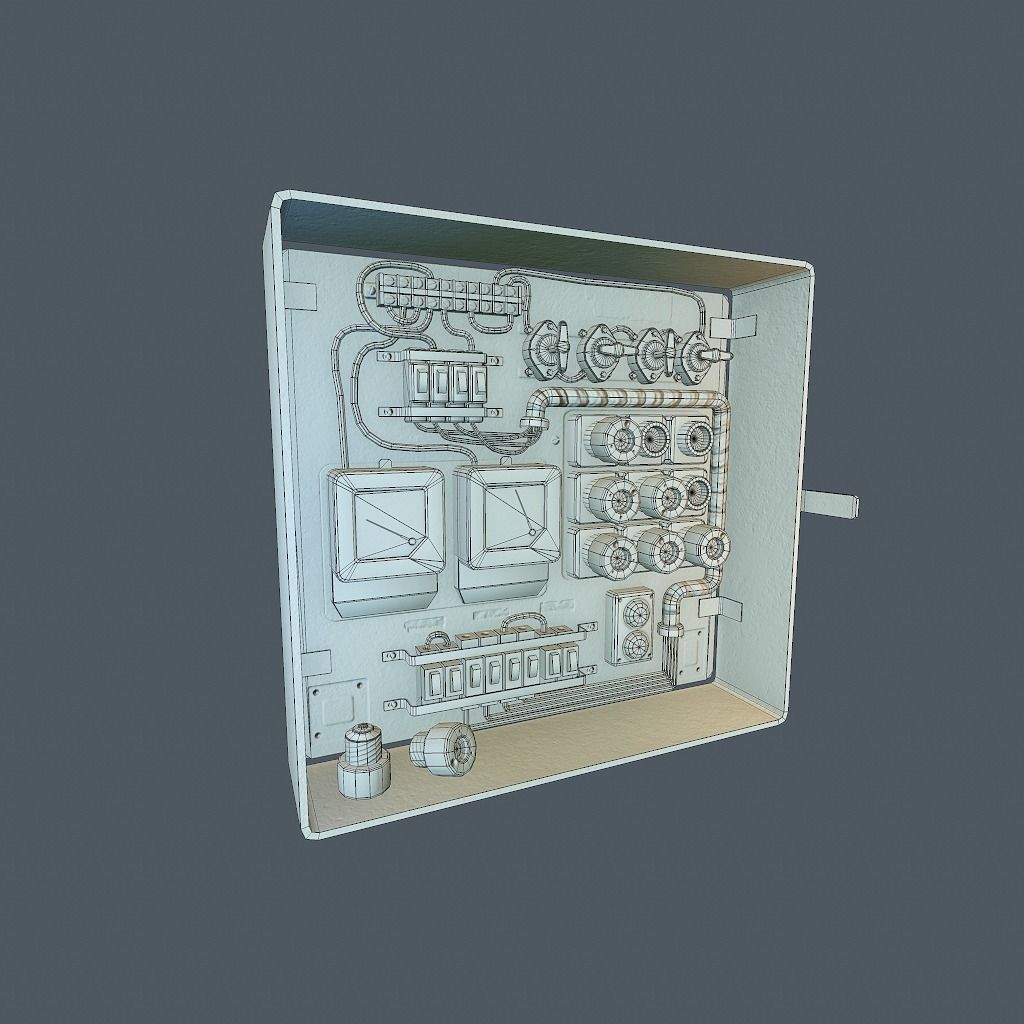 Old Fusebox Low-poly 3D model_26