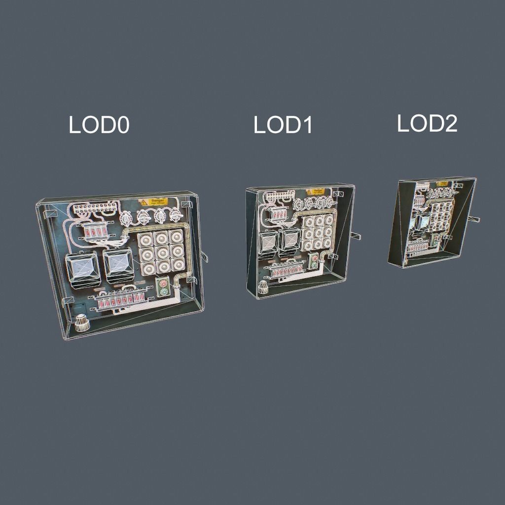 Old Fusebox Low-poly 3D model_25