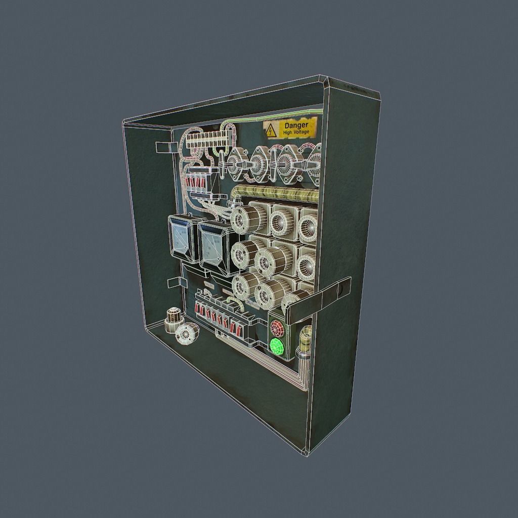 Old Fusebox Low-poly 3D model_24