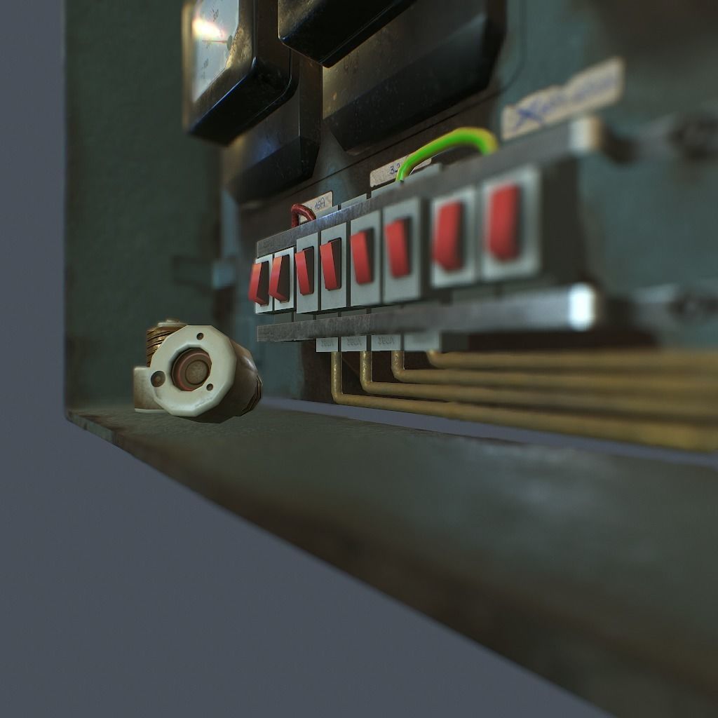 Old Fusebox Low-poly 3D model_14