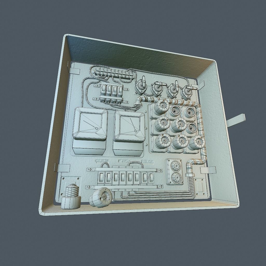 Old Fusebox Low-poly 3D model_28