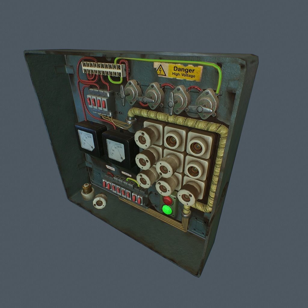 Old Fusebox Low-poly 3D model_4