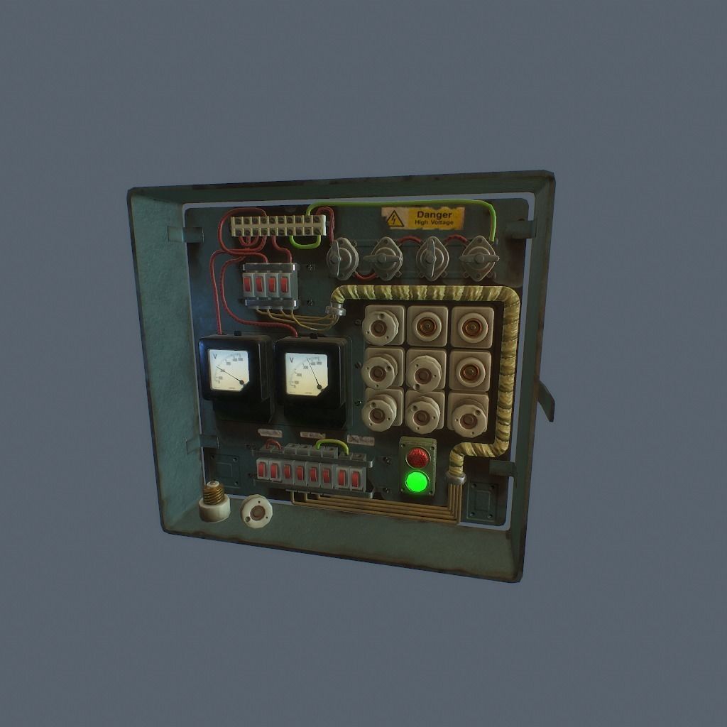 Old Fusebox Low-poly 3D model_18