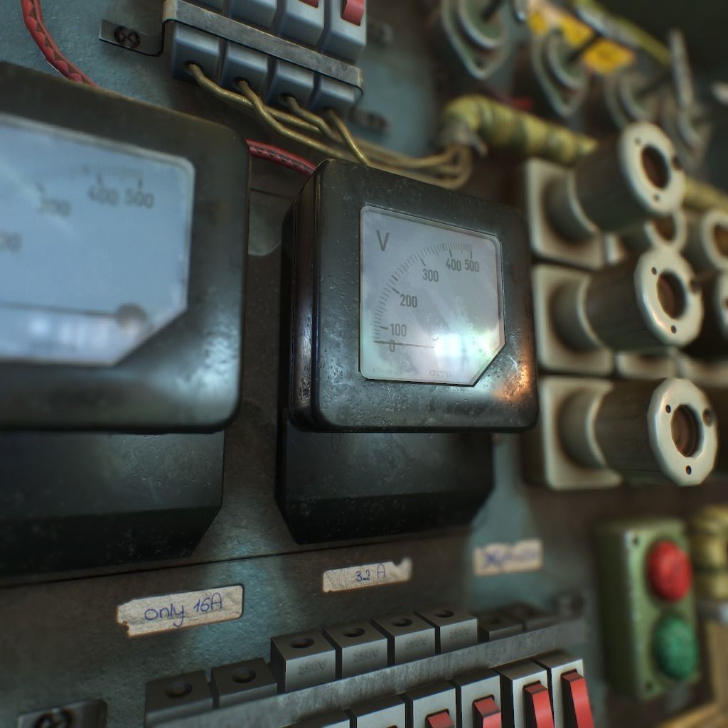 Old Fusebox Low-poly 3D model_8