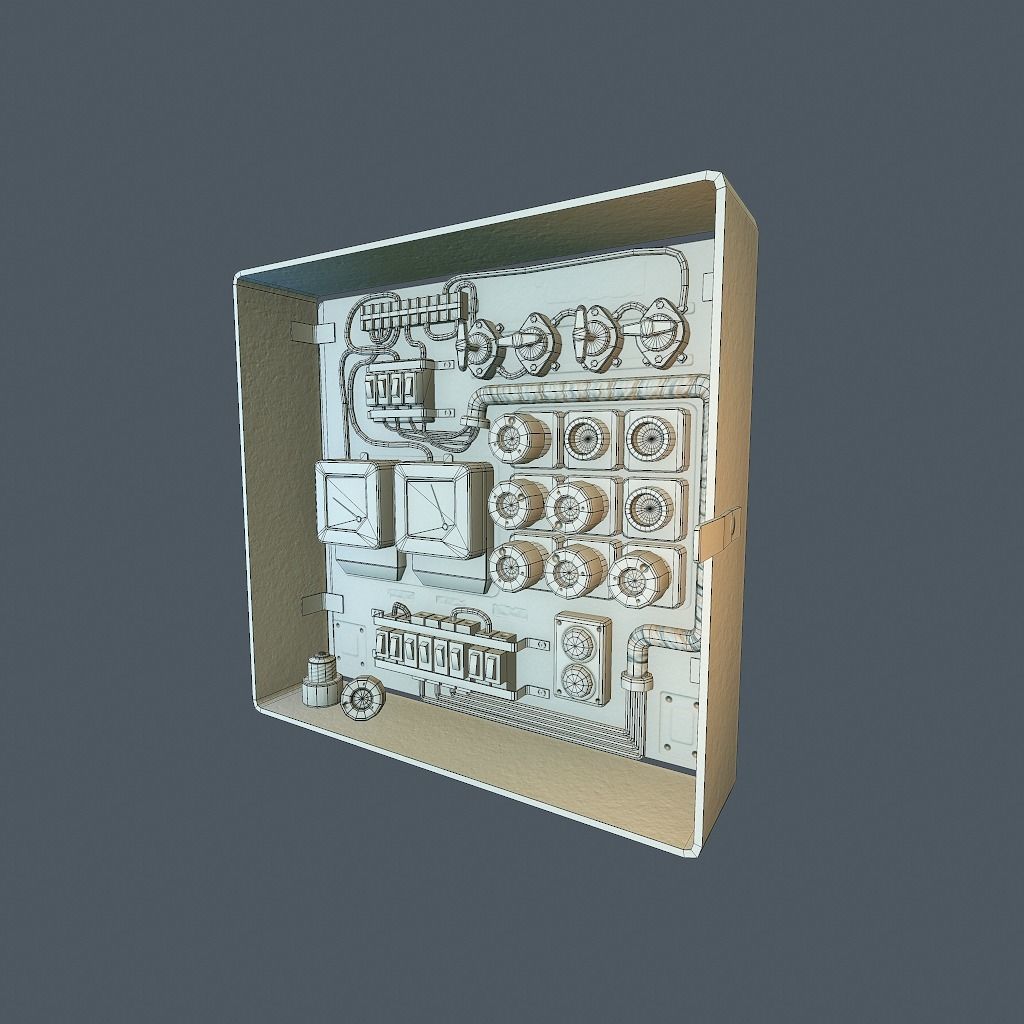 Old Fusebox Low-poly 3D model_27