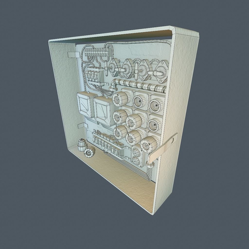Old Fusebox Low-poly 3D model_29