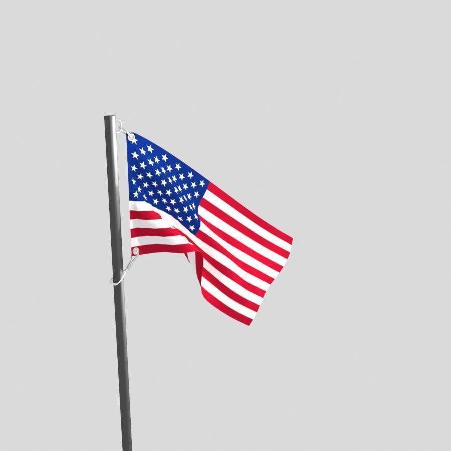 animated flag animation 3d model usa cgtrader