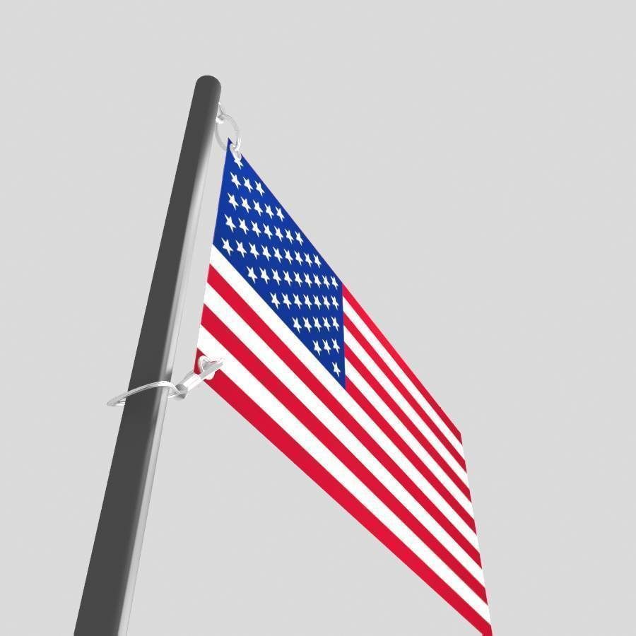 flag animation 3D model USA 3D model_6
