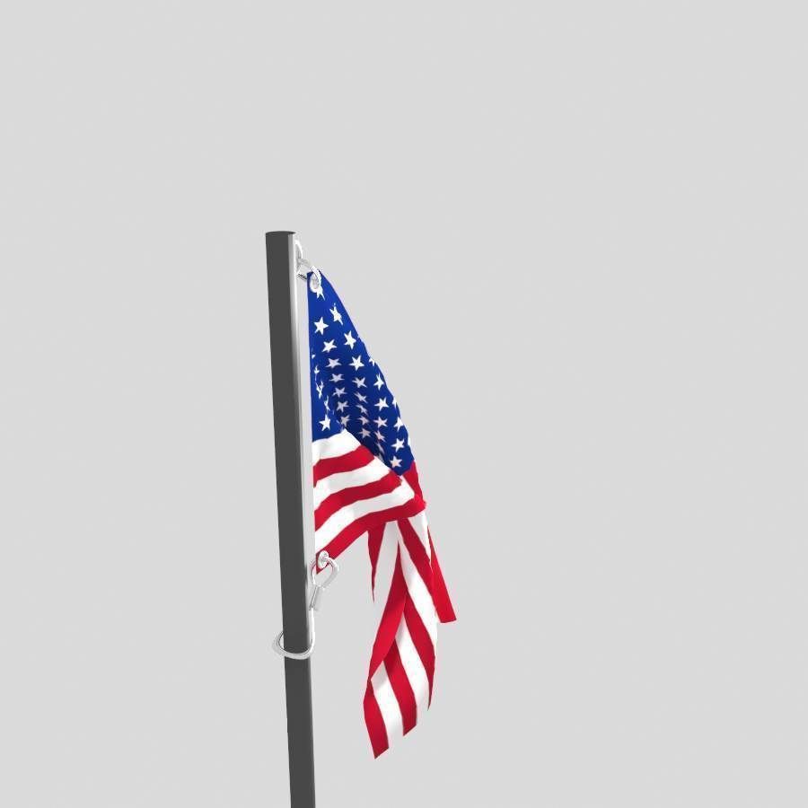 flag animation 3D model USA 3D model_7