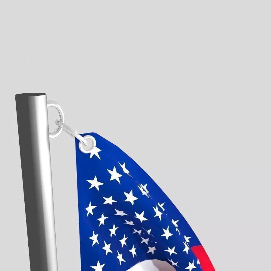 flag animation 3D model USA 3D model_0