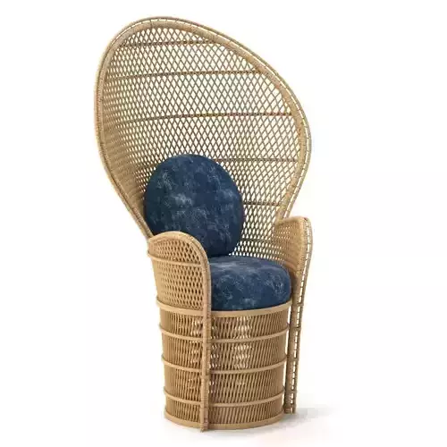 Emmanuelle Rattan Armchair 1960s 3D model