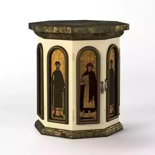 Octagon Drum Side Table Cabinet