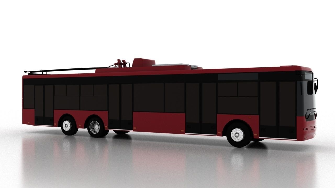 Trolleybus Bogdan T80110 Low Low-poly 3D model_7