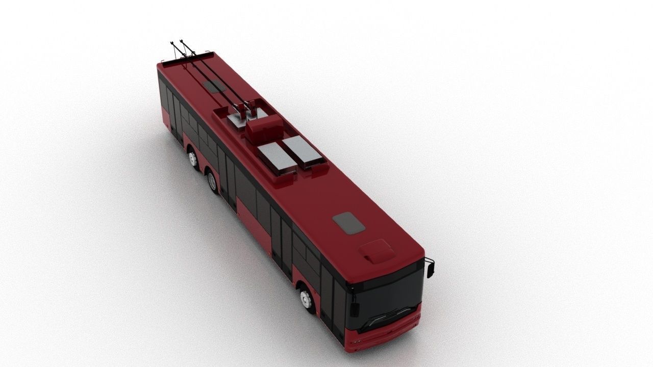 Trolleybus Bogdan T80110 Low Low-poly 3D model_8