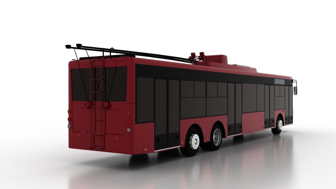 Trolleybus Bogdan T80110 Low Low-poly 3D model_5