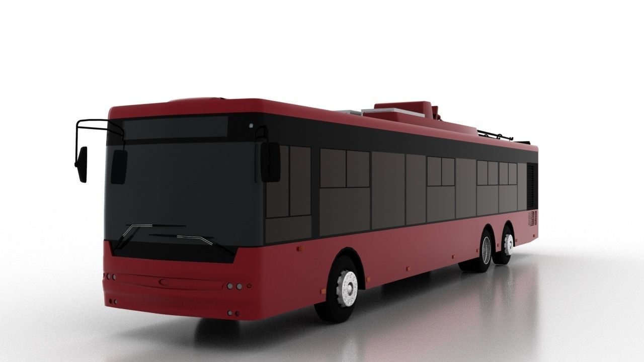 Trolleybus Bogdan T80110 Low Low-poly 3D model_1
