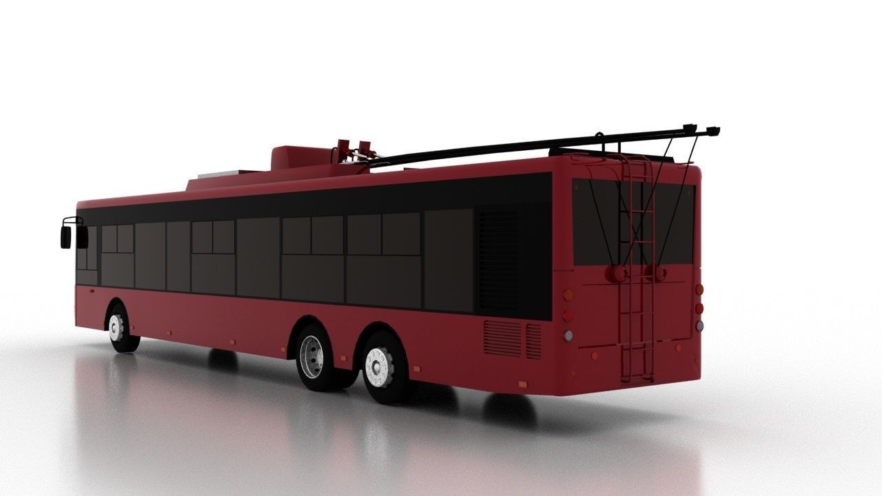 Trolleybus Bogdan T80110 Low Low-poly 3D model_4