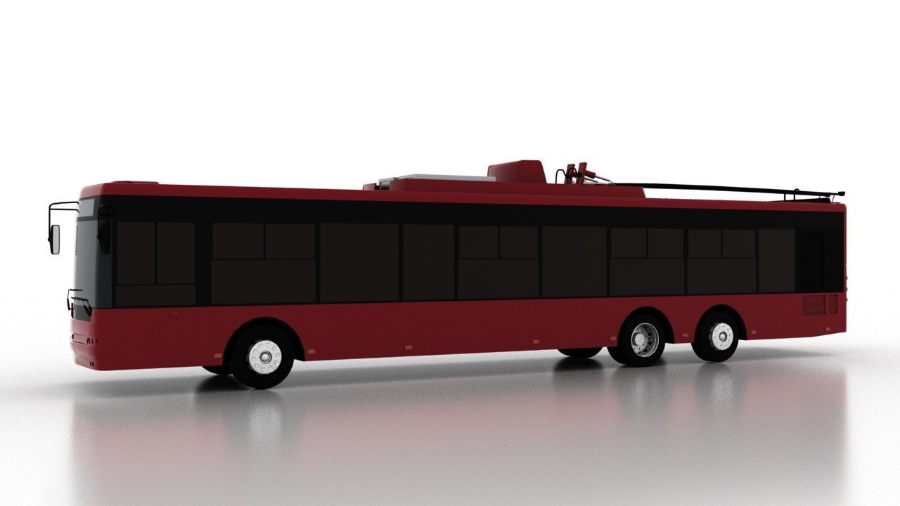 Trolleybus Bogdan T80110 Low Low-poly 3D model_2
