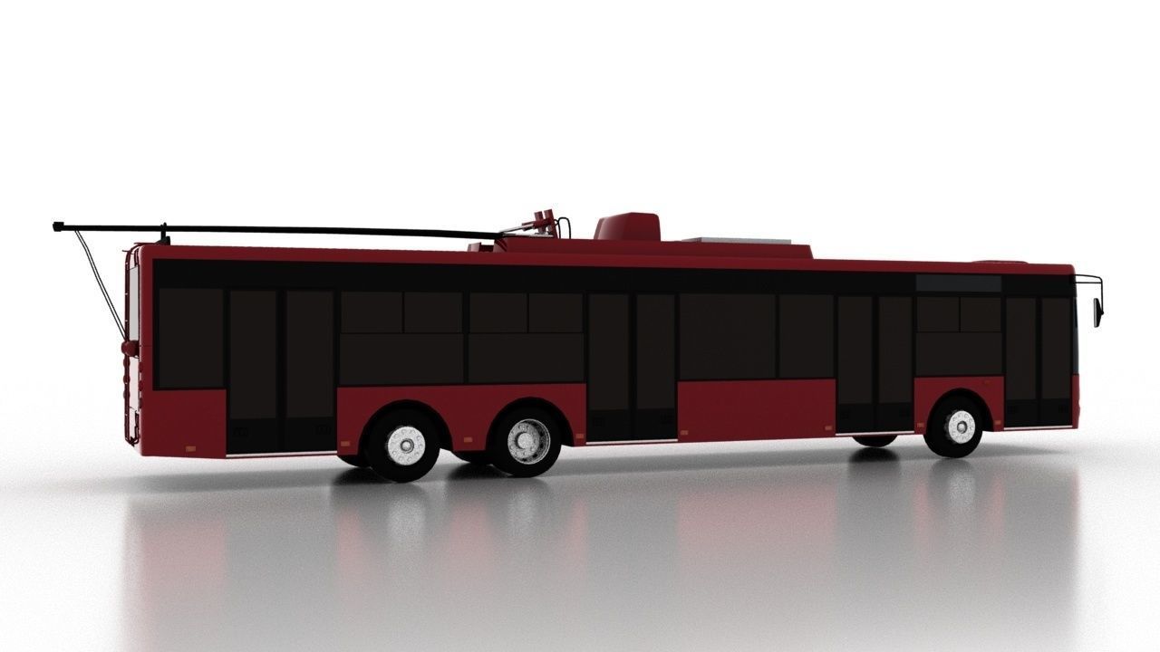 Trolleybus Bogdan T80110 Low Low-poly 3D model_6