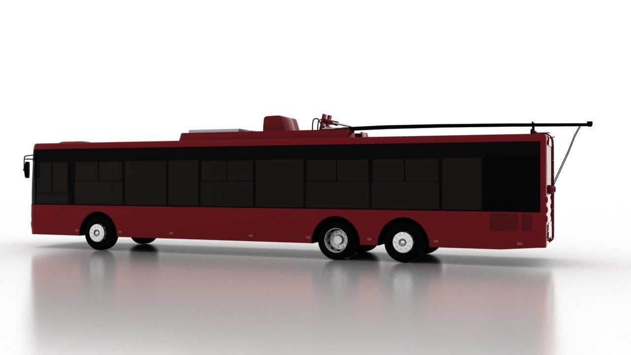 Trolleybus Bogdan T80110 Low Low-poly 3D model_3