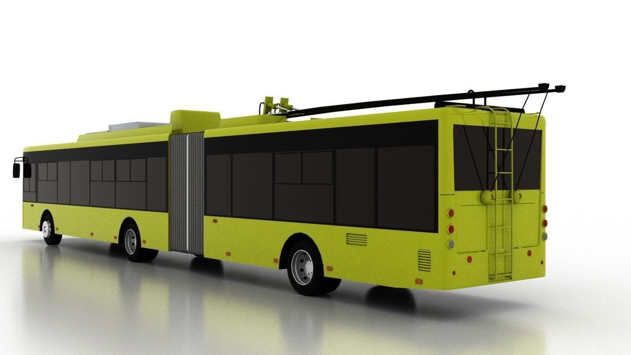 Trolleybus Bogdan T90110 Low Low-poly 3D model_4