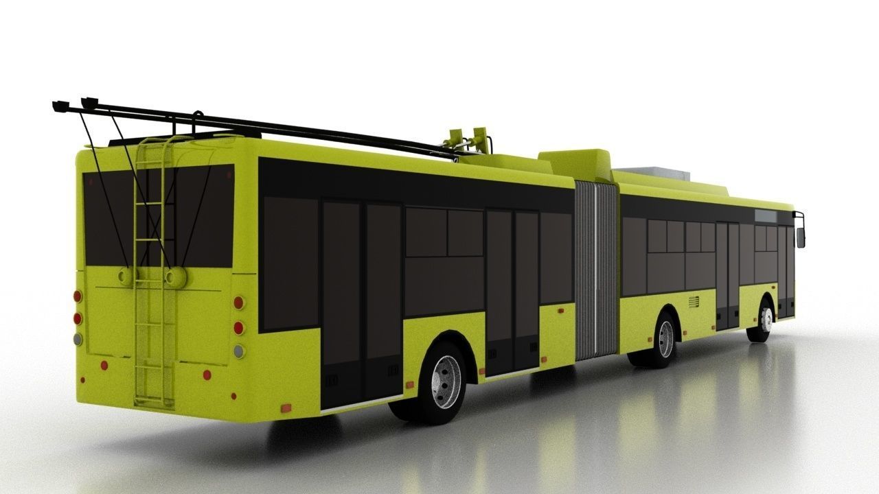 Trolleybus Bogdan T90110 Low Low-poly 3D model_5