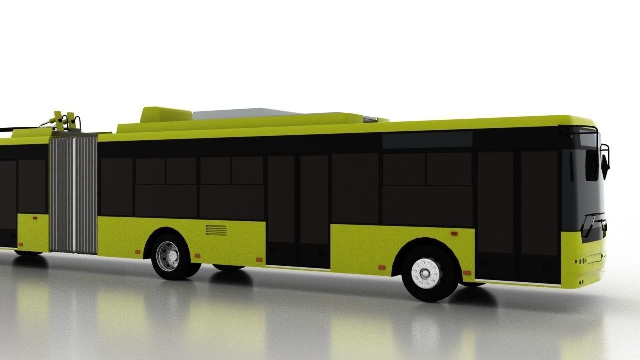 Trolleybus Bogdan T90110 Low Low-poly 3D model_7