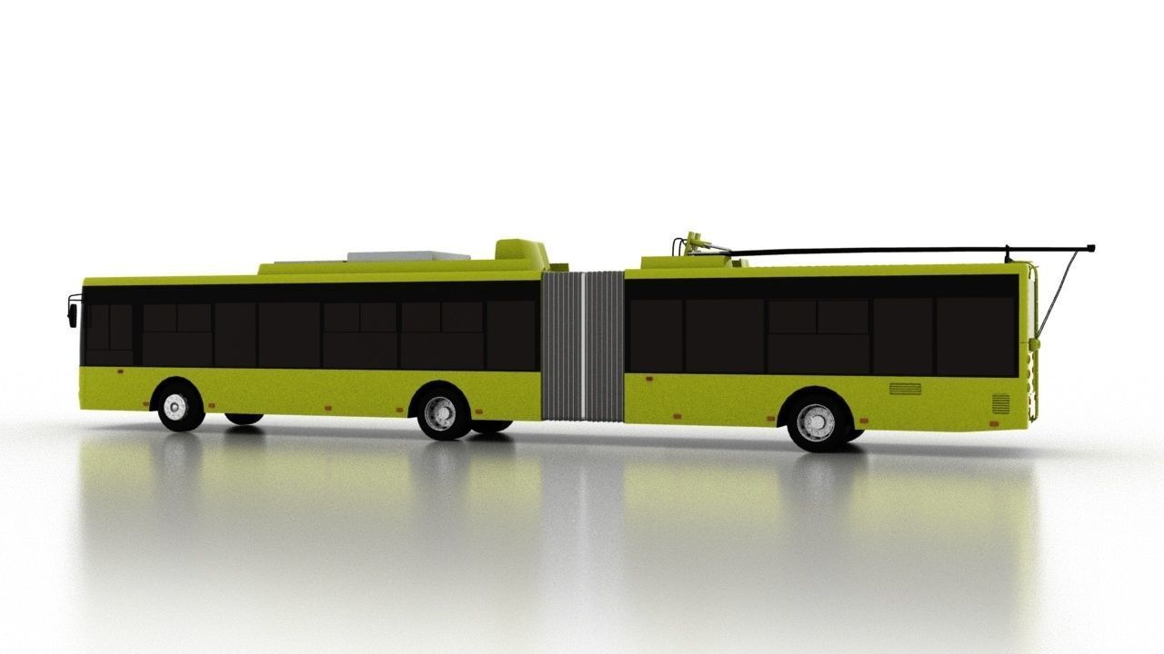 Trolleybus Bogdan T90110 Low Low-poly 3D model_3