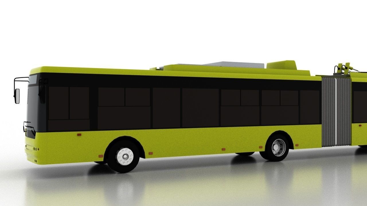 Trolleybus Bogdan T90110 Low Low-poly 3D model_2
