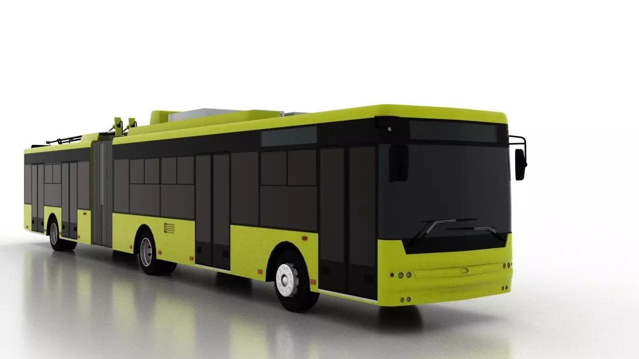 Trolleybus Bogdan T90110 Low Low-poly 3D model_0